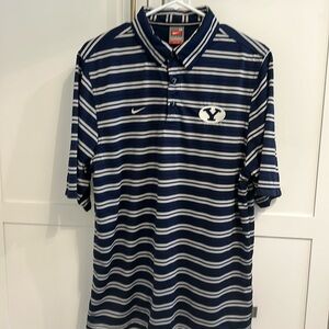 Men's Nike fit dry BYU striped polo